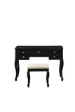 Classic 1pc Vanity Set w Stool Black Color Drawers Open-up Mirror Bedroom Furniture Unique Legs B011113335