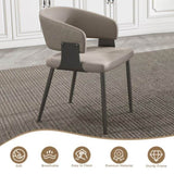 Dining Chairs Set of 2, Modern PU Leather Kitchen Chairs with Metal Legs - Ergonomic Armrests, W2700P292532