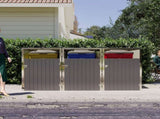 Garbage Bin Shed Stores 3 Trash Cans with Pneumatic Support Rod, with Lockable Doors & Waterproof W1598P357717