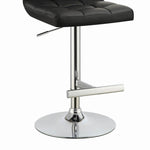 ZUN Black and Chrome Adjustable Bar Stool B062P153490