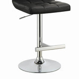 ZUN Black and Chrome Adjustable Bar Stool B062P153490