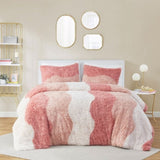 King/Cal King Ombre Shaggy Faux Fur Comforter Set B035P148300
