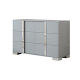 ZUN Elegant Modern Dresser with Metal Handle,Mirrored Storage Cabinet with 6 Drawers for Bedroom,Living 24755418