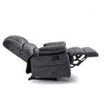 ZUN Large Manual Recliner Chair in Fabric for Living Room, Gray 54543281