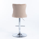 Furniture,Swivel Velvet Barstools Adjusatble Seat Height from 25-33 Inch, Modern Upholstered Chrome 70536881