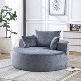 55''L Chenille Sponge single sofa,No Assembly Required,Fluffy Modern Sleeper Chair for Living room, W834P221026