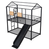 Twin Over Twin Metal Bunk Bed ,Metal Housebed With Slide,Three Colors Available. MF291674AAB