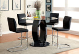 ZUN Modern Elegance Black Color Leatherette 2pcs Counter Height Dining Chairs Chrome Metal Legs Dining B011P178973