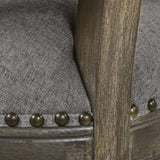 Paris 26.5" Farmhouse Counter Height Bar Stool with Backrest, Heathered Grey Linen B2719P238378