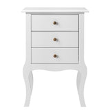 European Bedside Table-Three Pumps White 54506624