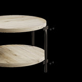 Modern minimalist style circular Bohemian table, 31.4''natural circular wooden double-layer W1727P251175