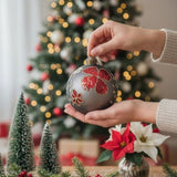 4PCS Set 4.7" Christmas Glass Ball Ornaments Holiday Hanging Treeations for Party Holiday 02050476