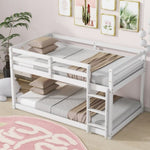 ZUN Solid Wooden, Solid Rubber Wooden Twin over Twin Loft Bed with Ladder, with Bed Platform of W504P191666