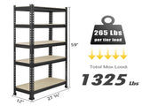 5 Tire Storage Shelves 28" W x 12" D x 59" H Metal Utility Shelving Unit Adjustable Heavy Duty 18729094
