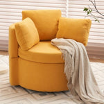 ZUN 029-Teddy Fabric Swivel And Storage Chair With Back Cushion For Living Room,Yellow W527P166251