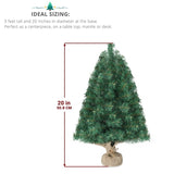 ZUN 20 in Pre-lit Artificial Mini Christmas Tree, Tabletop Small Xmas Pine Tree with Ornaments and 30 49671594