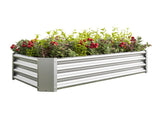 Metal Raised Garden Bed, Rectangle Raised Planter 421ft for Flowers Plants, Vegetables Herb Silver 12226437