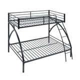 Black Metal Frame Twin/Full Bunk Bed, Youth Bed, Youth Bedroom Furniture, Easy Assembly B011P248590