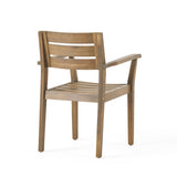 STAMFORD Dining Chairs Set of 2,Acacia Wood Patio Armchair,for Backyard, Poolside, Garden,Grey N762P251941E