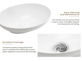 16" x 13" x 5.5" White Oval Ceramic Countertop Bathroom Vanity Vessel Sink 99867412