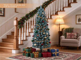 5 FT Slim Pencil Artificial Christmas Tree, Frosted Gray-Green & Silver Needles, Flame Retardant 38361992