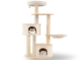 60 Inch Tall Wooden Cat Tree Multi-Level Cat Tower with Sisal Scratching Posts & Condos for Indoor 82107239