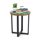20-inch round end table with epoxy top for indoor and outdoor use 34391058