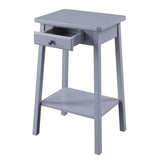 Grey End Table with Bottom Shelf B062P185693