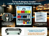 5.7 Cu.Ft Commercial Beverage Cooler, Double Tempered Glass Door Drink Refrigerator with Lock, 3 W5993P524899