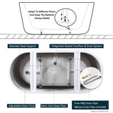 67" Acrylic Freestanding Bathtub-Acrylic Soaking Tubs, Fluted style-Gloss White Freestanding Bathtub W2568P166155