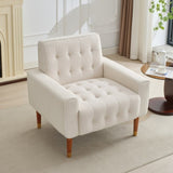 Mirod Classic Biscuit-Style Accent Chair - Comfortable Armrests, Soft Fabric, Elegant Solid Wood N760P202728A