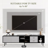 ZUN Modern TV Stand for 80'' TV with 2 Doors, Media Console Table, Entertainment Center with Large N710P188172B