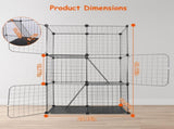 Cat Cage DIY Indoor Pet Home Small Animal House Detachable Playpen with 3 Doors 3 Tiers for Kitten 93791936
