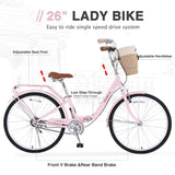 26 Inch Single Speed Folding Lady Bike , Durable Steel Frame,Compact Design for Easy Storage and W1019P248819