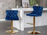 Furniture,Golden Swivel Velvetstools Adjusatble Seat Height from 25-33 Inch, Modern Upholstered 02776473