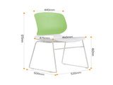 Modern stackable chair set of 4, with color combination of white and green, polypropylene seats and W3788P368527