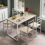 ZUN Five-piece set table and chair with backrest, industrial style, solid structure W57868873