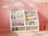 Kids Bookshelf and Toy Storage Organizer, Multifunctional 4 Tier Wooden Kids Book Shelf with 63676275