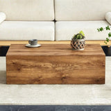 Modern MDF coffee table with wood texture pattern -39.37x23.62x11.81 inches - stylish and durable W1151P194277