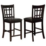 Black and Espresso Lattice Back Counter Height Stools B062P145649
