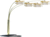 Black 4-SQUARE SHADE CRYSTAL INSPIRED ARCH FLOOR LAMP B080P306247