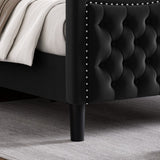 ZUN LIFT UP VELVET BLACK FULL SIZE BED W2239P242447