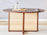 Chinese countryside retro solid wood round simple modern imitation rattan wooden W1151P154828