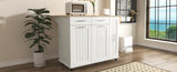K&K Kitchen Island with Drop Leaf, Kitchen Storage Cart with 3 Tier Pull Out Cabinet Organizer, WF531421AAW