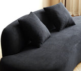 90" Curved Sofa with Throw Pillows, 4 Seater Luxury Velvet Couch with Half Moon Design and B2735P320306
