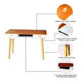 ZUN Wooden Writing Desk for Office,Solid Wood Computer Table for Home ,Simple Style,Study Table with W76056847