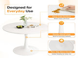 Round Tulip Dining Table, 39.4 Inch Dining Table for 4 People, Melamine Laminated MDF Tabletop with 92551391