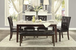 ZUN Dark Cherry Finish Wooden 1pc Bench Upholstered Button Tufted Kitchen Dining Furniture Transitional B011P177581