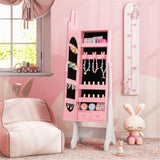 Kids Pink Vanity Set Princess Makeup Dressing Table And Chair Set With Jewelry Armoire 40469027