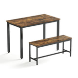 ZUN Dining Table Set, Bar Table with 2 Dining Benches, Table Counter with Chairs, Industrial for W1668P143137